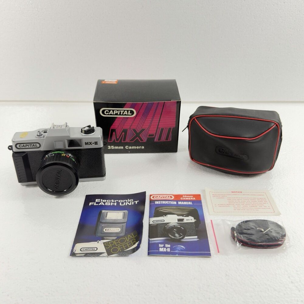 Vintage Capital MX-II 35mm Point & Shoot Film Camera W/ Case Original Box
